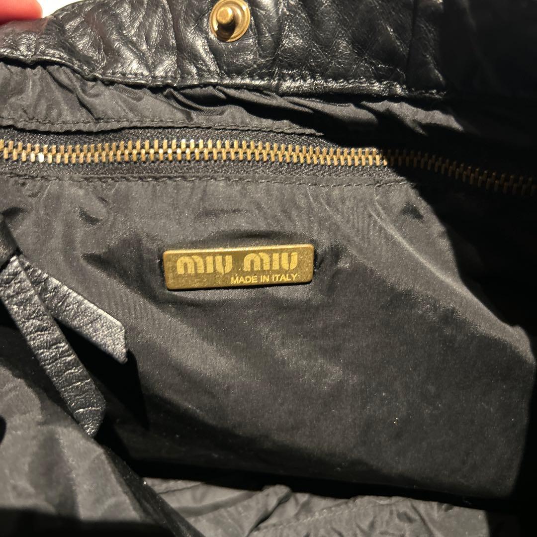 バッグ 00s archive miumiu leather hand bag