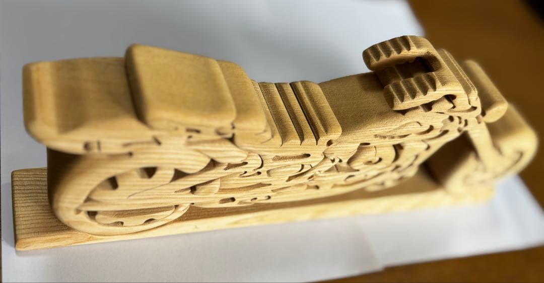 ハーレーダビッドソン バイク 3D 木製パズル：レーザーカットモデル