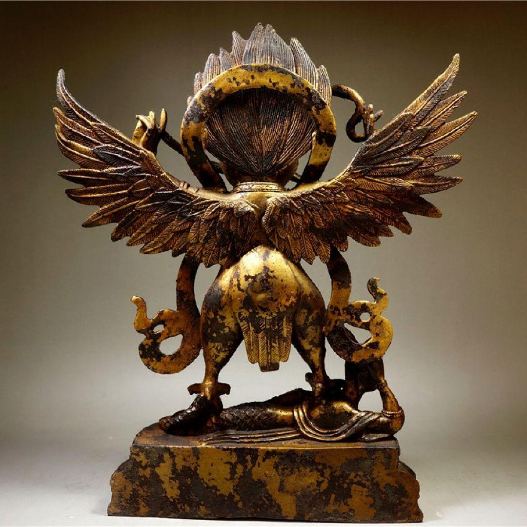 銅製翼神像 約25×9×28cm