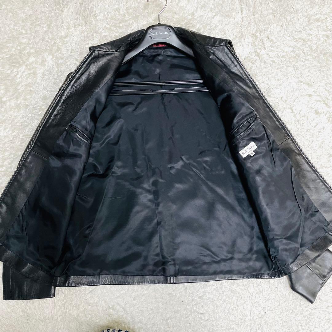 人気✨ポールスミス ラムレザー トラッカージャケット ブルゾン 羊革 黒 M