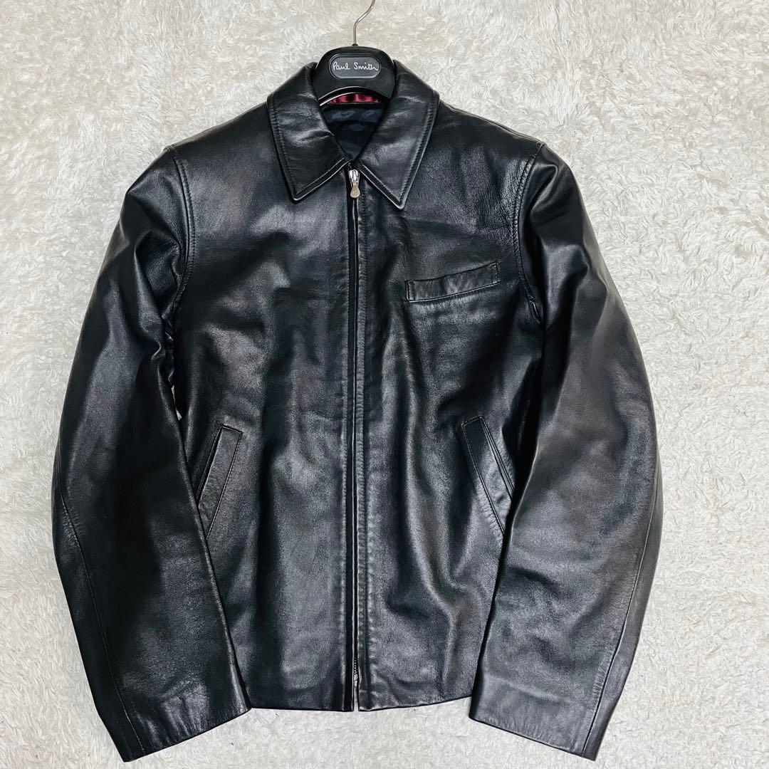 人気✨ポールスミス ラムレザー トラッカージャケット ブルゾン 羊革 黒 M