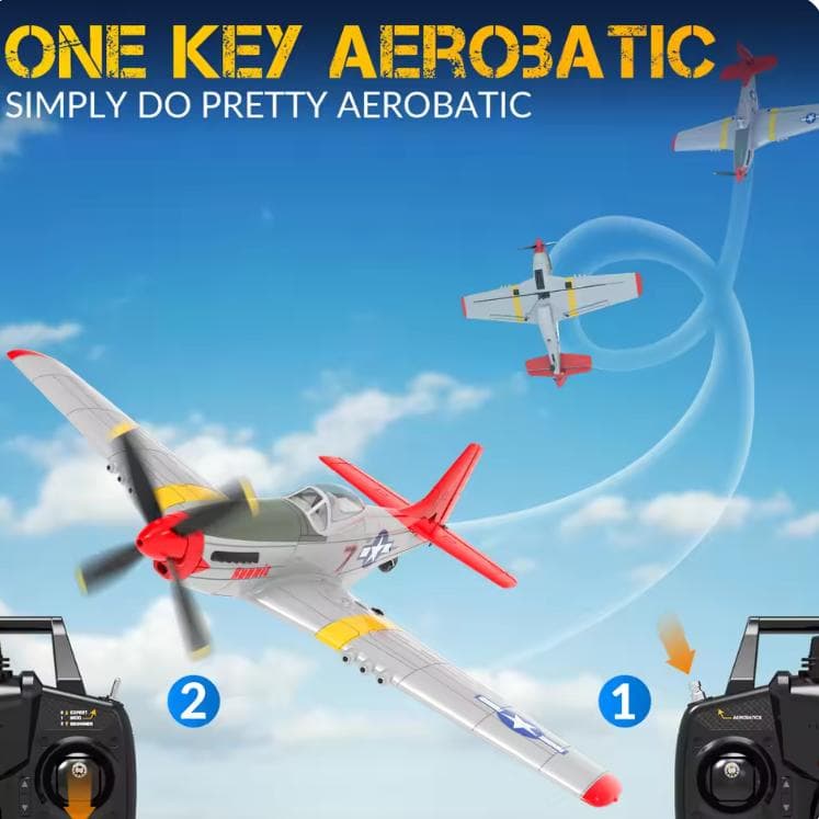 P51D RC飛行機ラジコンマスタング航空機 XPilot 安定化システム付き