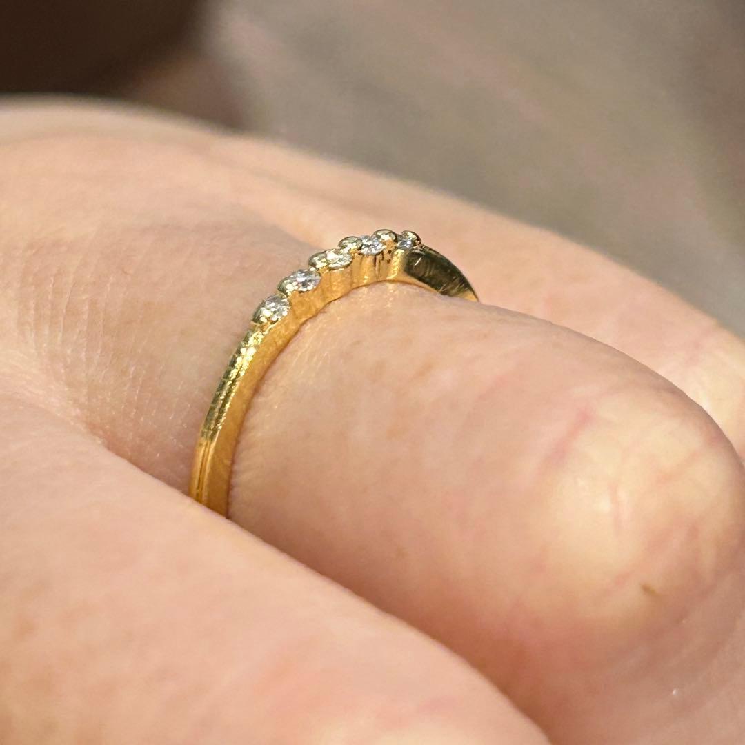 アガット　agete K18 ダイヤモンド　リング　5石　指輪　18金