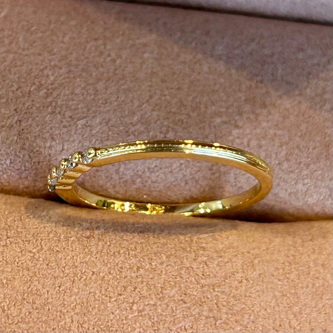 アガット　agete K18 ダイヤモンド　リング　5石　指輪　18金