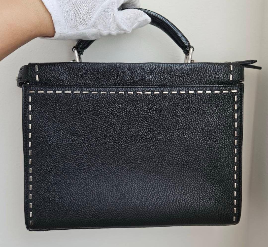 【美品】FENDI セレリア ピーカブー フィットミニ レザー2WAYブラック