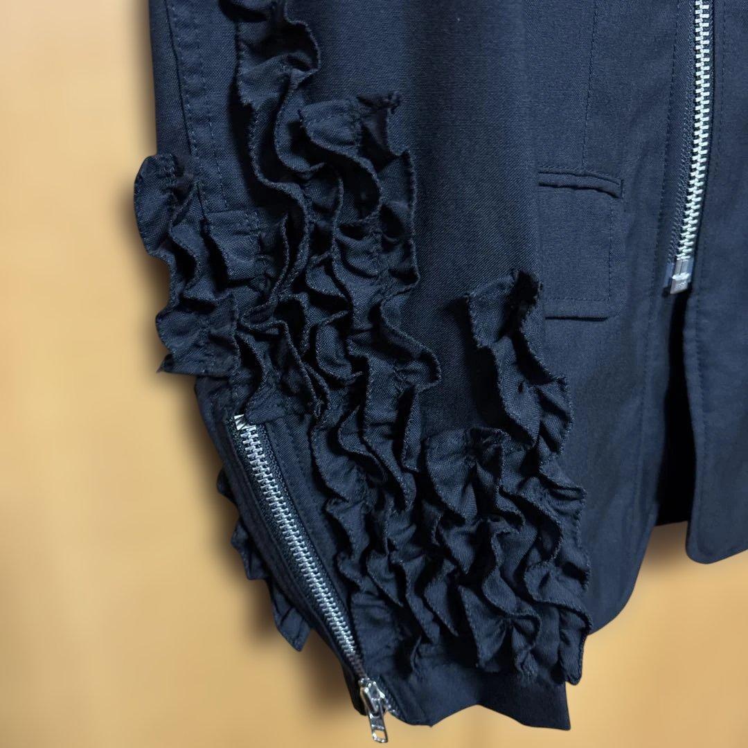 コムデギャルソンオムプリュス 袖フリル ライダースジャケット - メルカリ