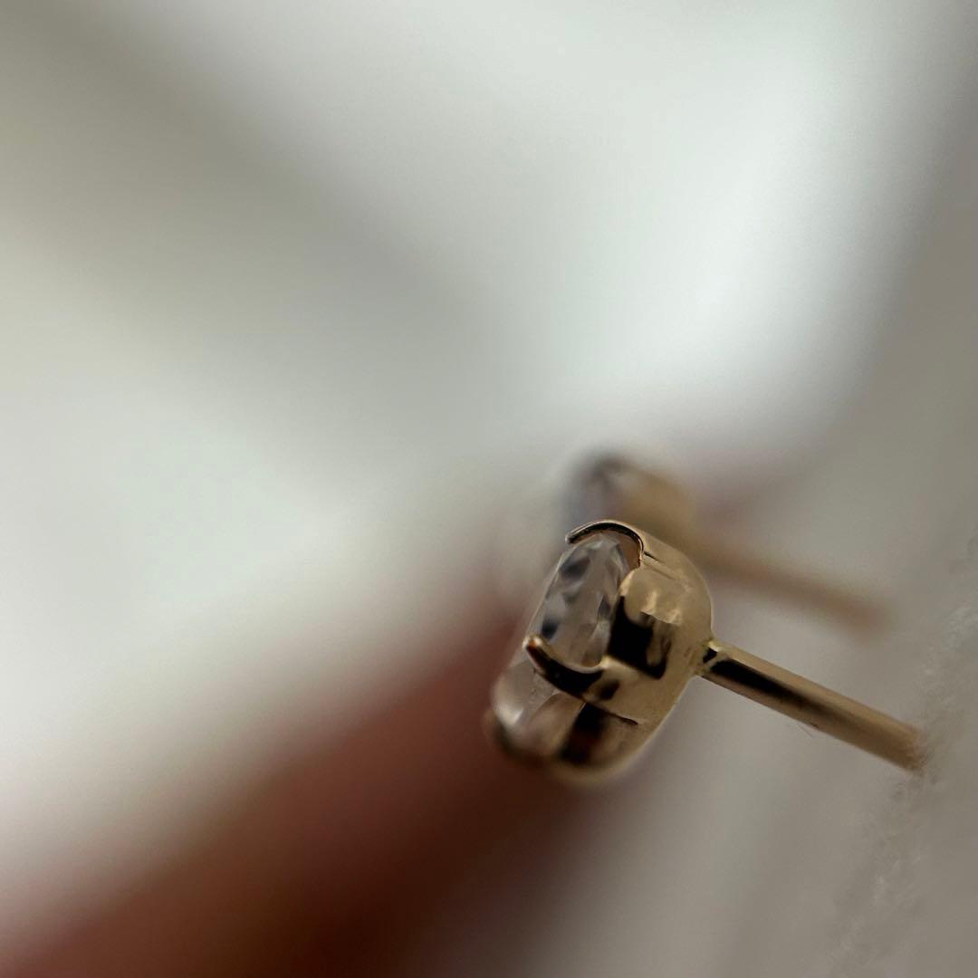 新品　モルガナイト　k18PG 一粒ピアス　0.18ct×2 スタッドピアス