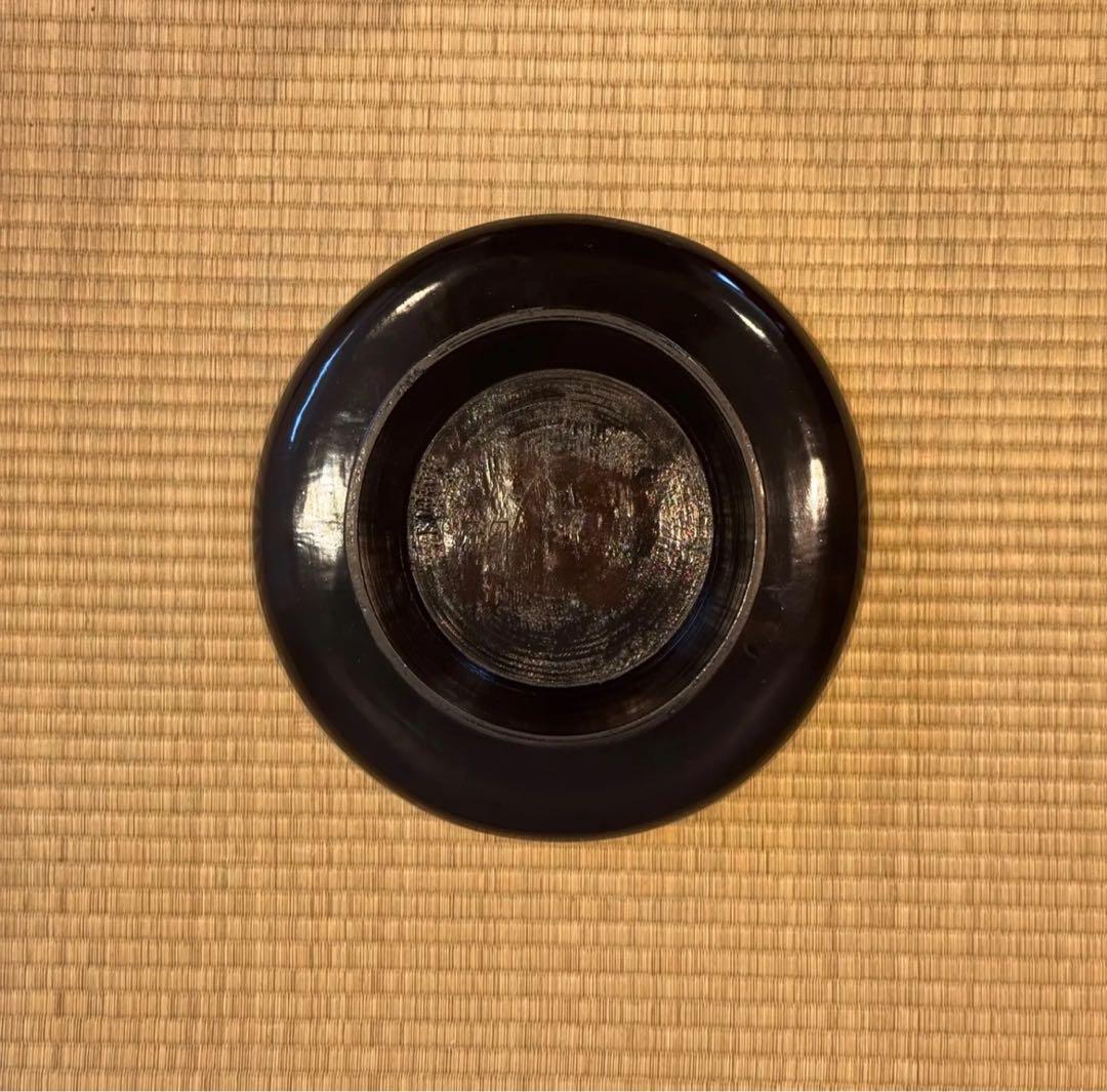 会津盆 3客 直径34.7cm 丸盆 高足膳 古民芸 煎茶盆 花台