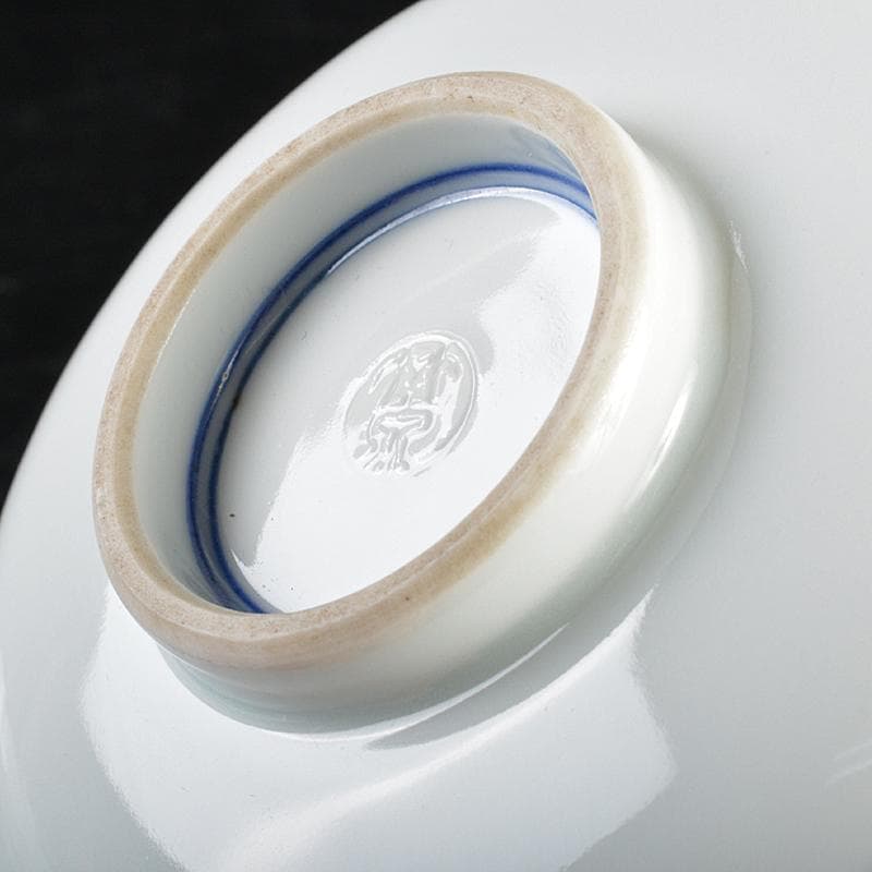 和食器 平安 三浦竹泉造 染付 吉文 輪花皿 五客 F