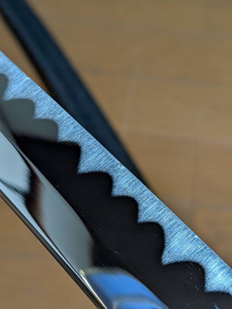 模造刀 大小2本セット 龍鍔 青糸 黒石目 全長104cm/71cm 美術刀