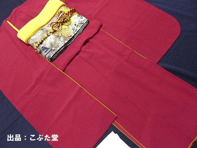 特選！やまと誂 吹綿 振袖 無地 赤 紅☆長襦袢 2点 セット 正絹☆