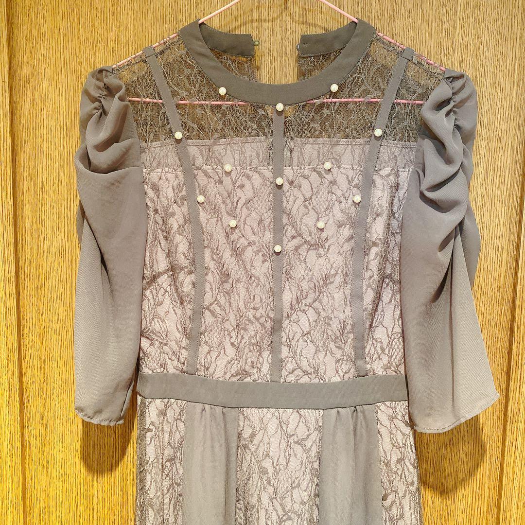 【匿名発送】VANESSA HEART＊パフスリーブミモレ丈ワンピース