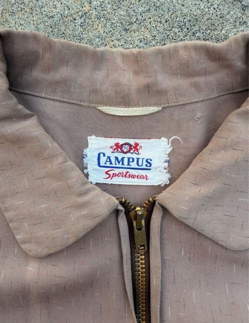 50s CAMPUS rayon gabardine jacket 絣 - メルカリ