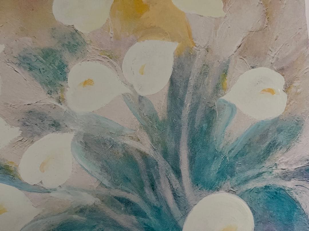 新品額入ジクレー 限定版画 直筆サイン、ED、証明書有 ジニー・キム 白い花