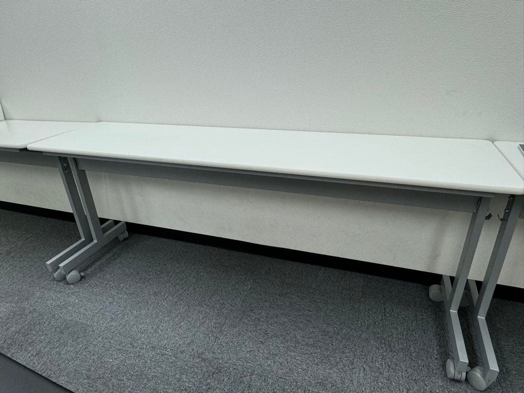 オフィステーブル ホワイト キャスター付き 180cm 3台セット 会議用