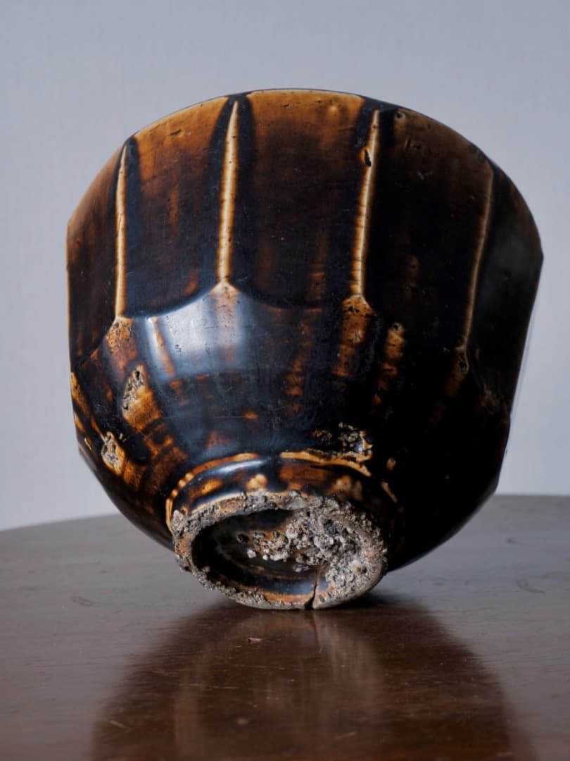 李朝 朝鮮美術 飴釉 面取大壷 華道具 花瓶 古民藝