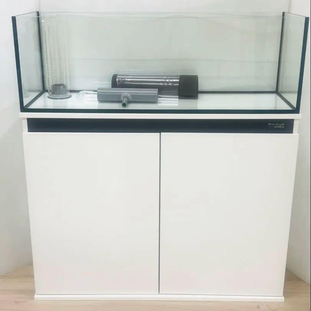 900×300×300㎜オールガラスオーバーフロー水槽セット ブラック/ホワイト