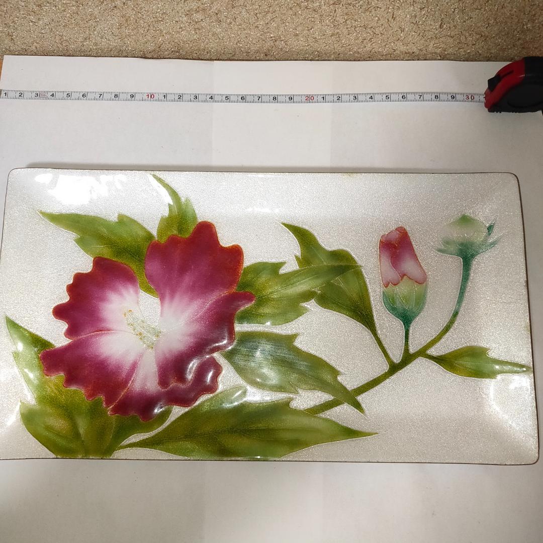 角皿 小皿 長方皿 四角皿 色絵 アンティーク 骨董 工芸品 割れ修復 角