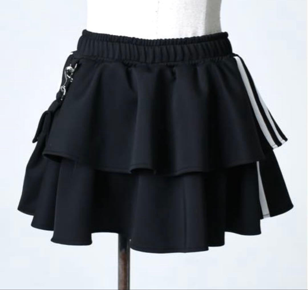 新品紙タグ無♡今期商品REFLEM/レフレム♡ポーチ付きジャージフリルスカート黒