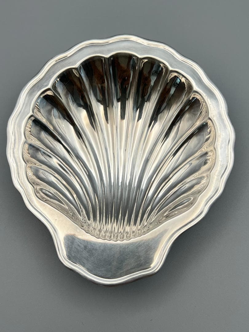 日出島 銀製 刻印 シルバートレイ バターナイフ シェル型トレイ 総重量