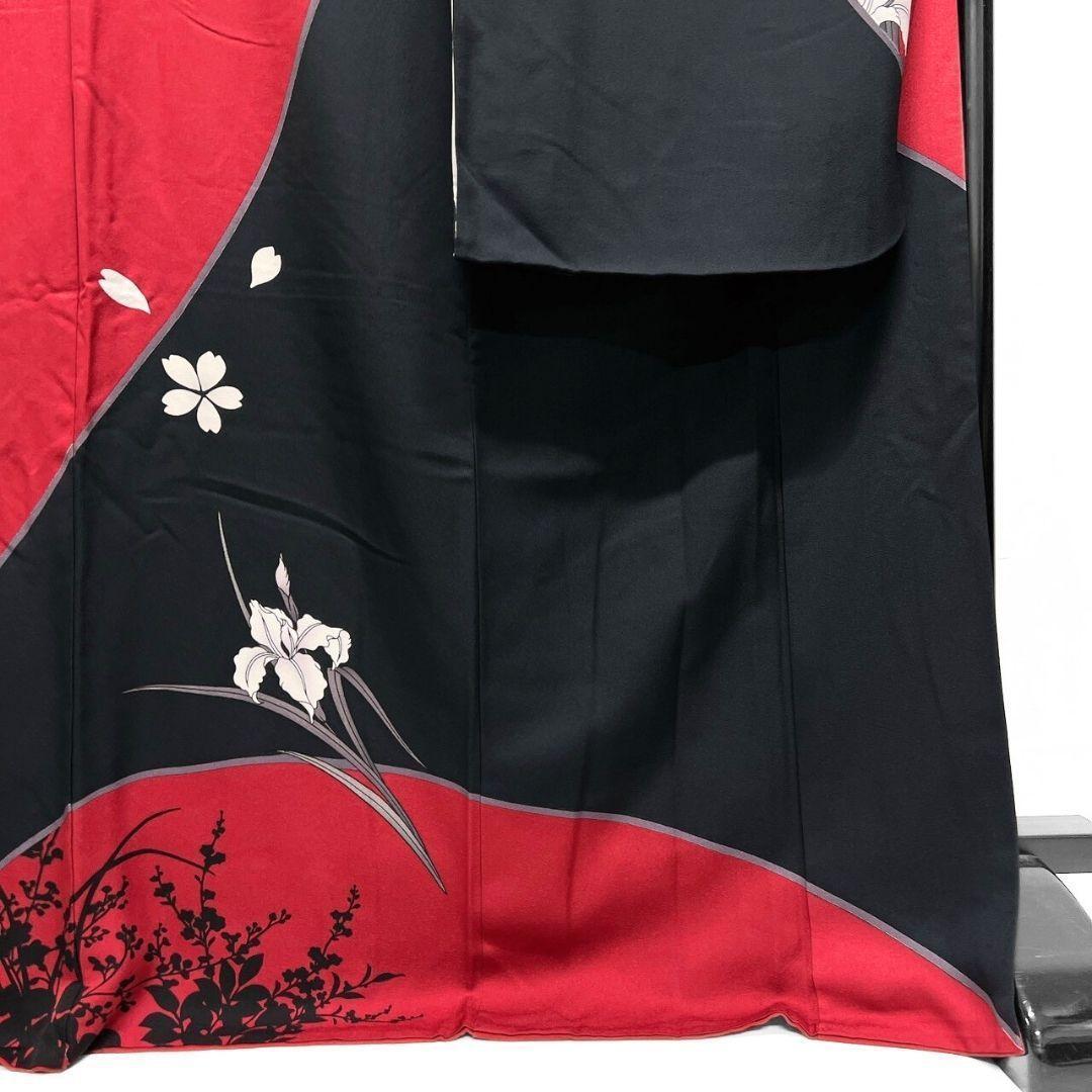 振袖 刺繍 金糸 菖蒲 牡丹 花影 着物 121b p ms