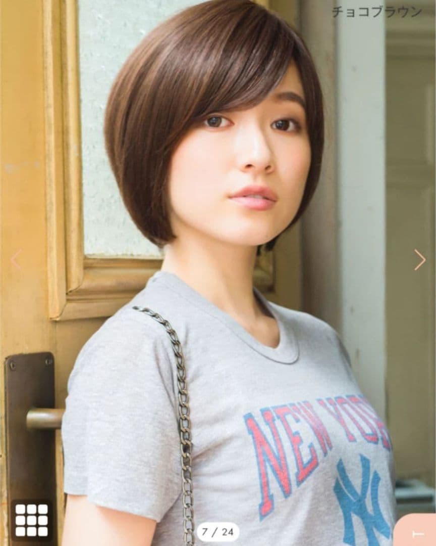 ぱ*だ様 【リネアストリア】天使のマニッシュショート人毛MIXチョコブラウンM