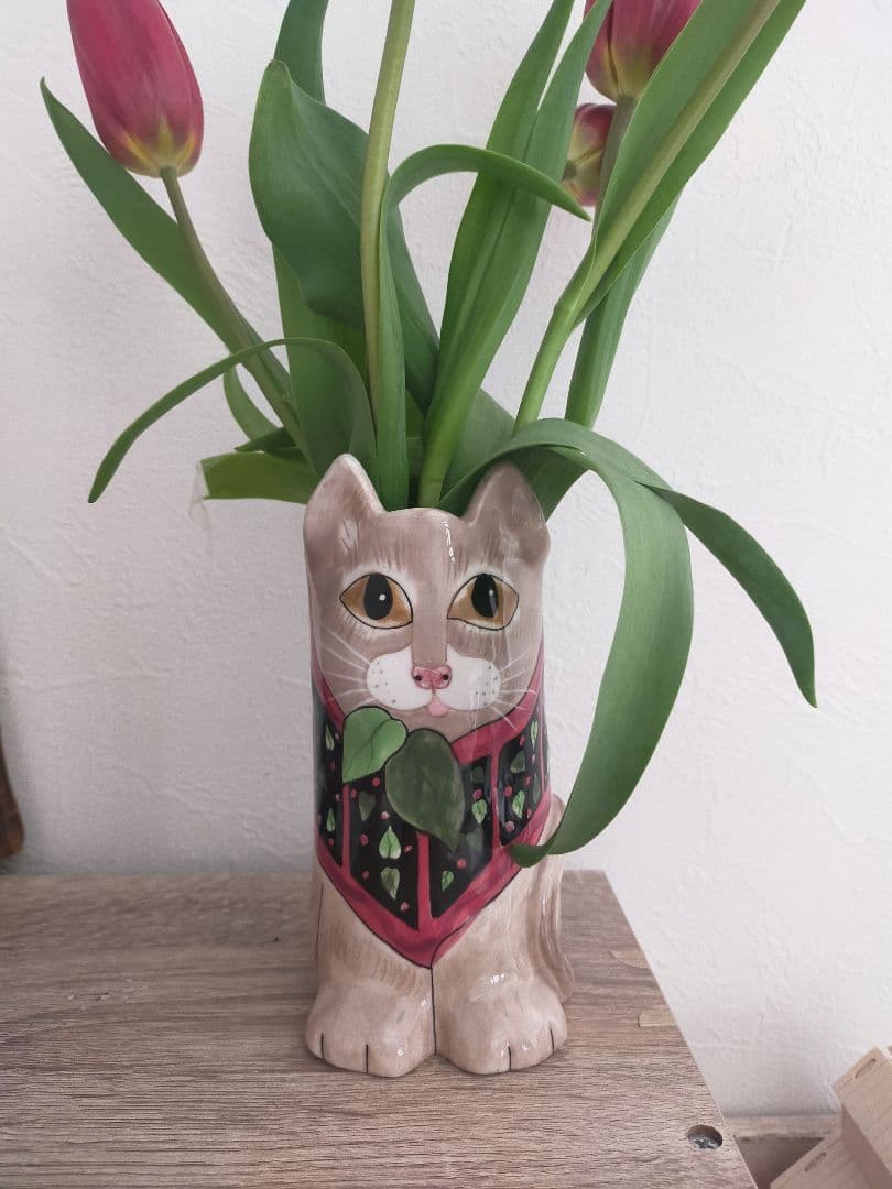 SUSAN PALEY セラミック ビンテージ 可愛い 猫 花瓶 フラワーベース