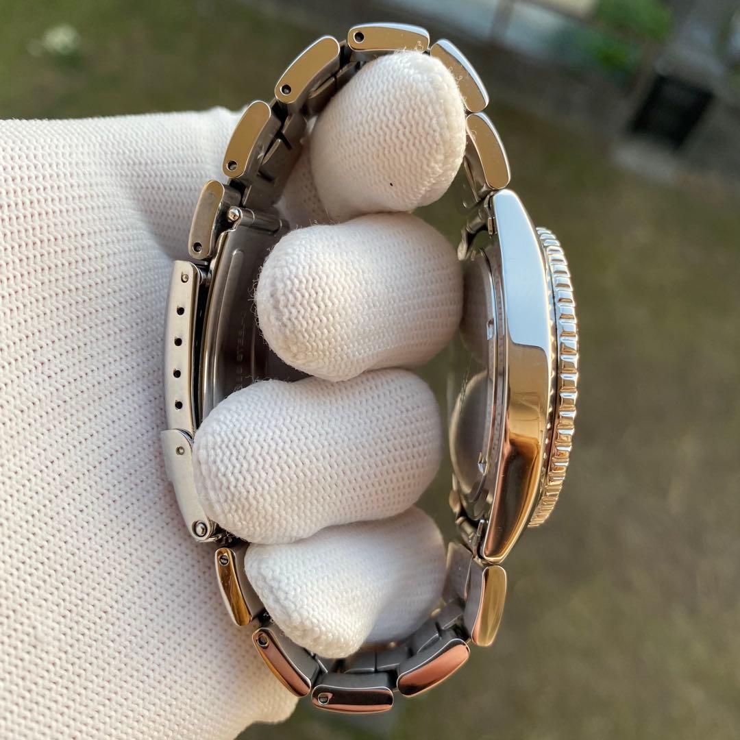 SEIKO クロノグラフ 100M クォーツ 腕時計 ブルー文字盤