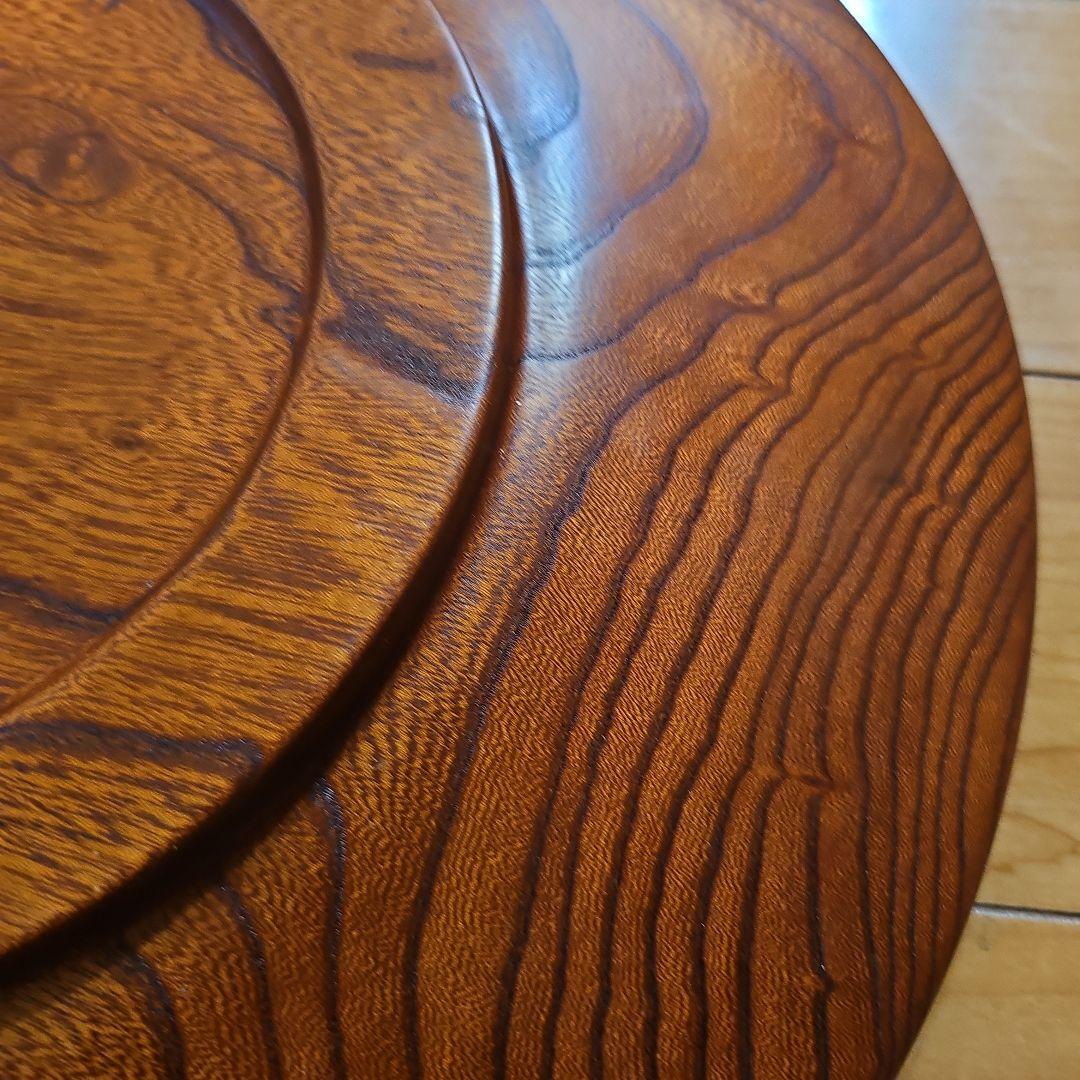 ふき漆　飾り盆40cm　木地挽き