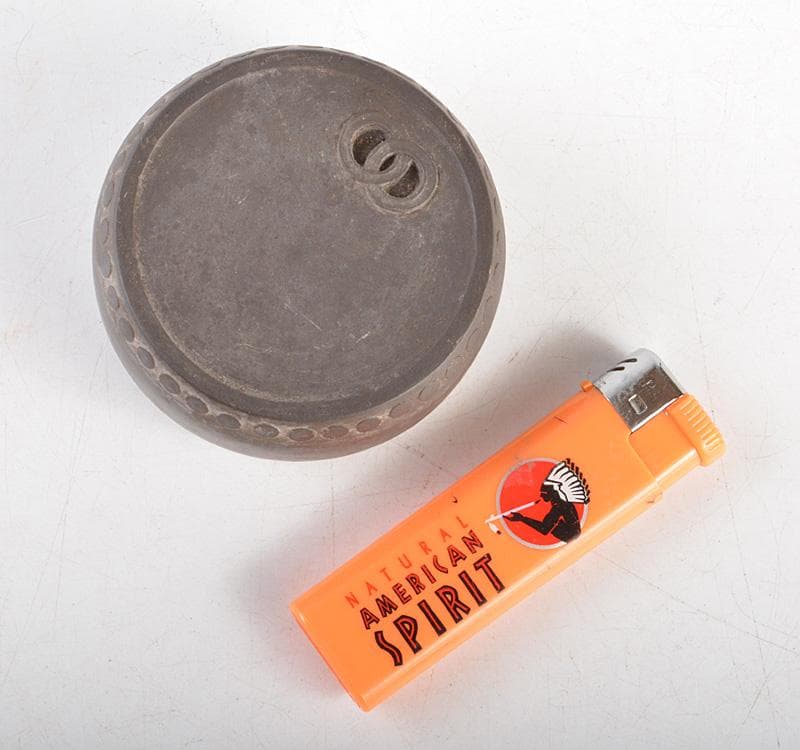 中国　書道具　端渓　刻漢詩文　太鼓形　硯　M　R5107