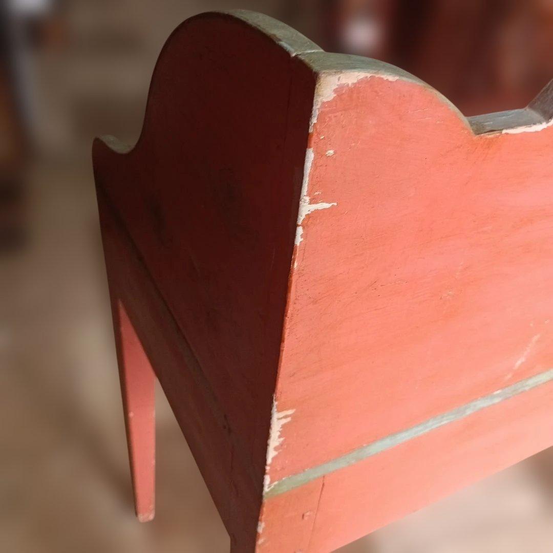 4437）アンティーク ライティングデスク・サイドテーブル 小鳥草花ペイント