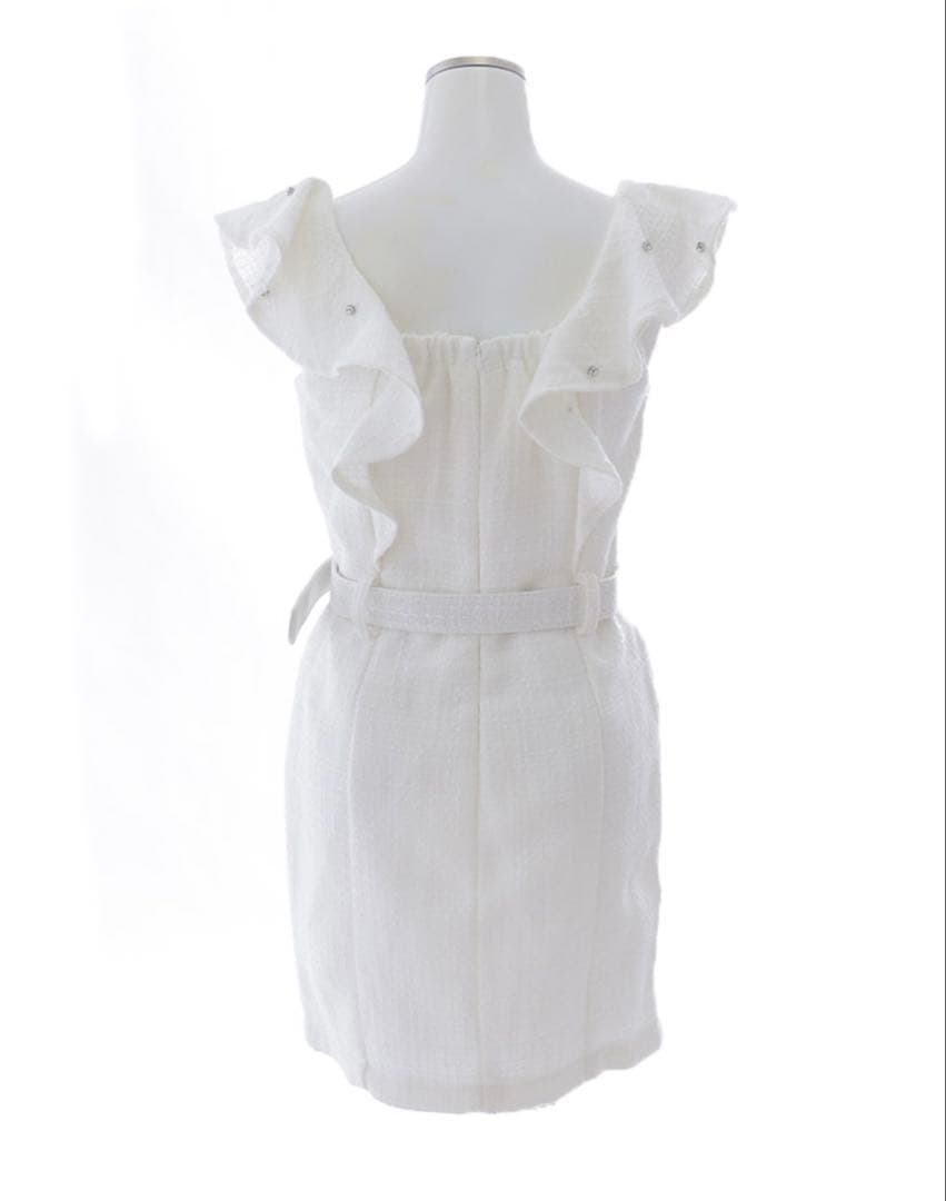 jewels ビジューラメツイードフリルドレス