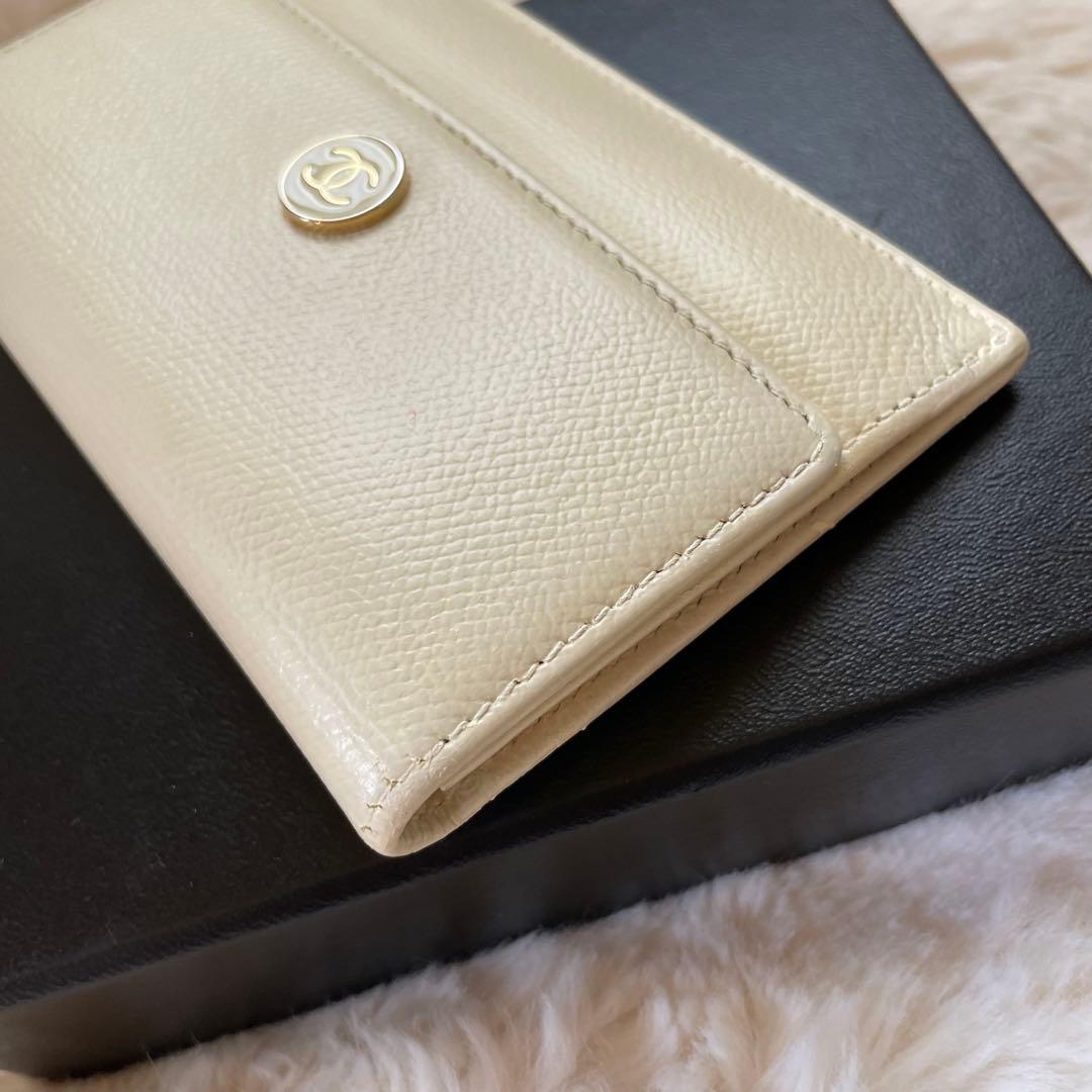 美品 シャネル CHANEL カードケース 財布 ココマーク ホワイト