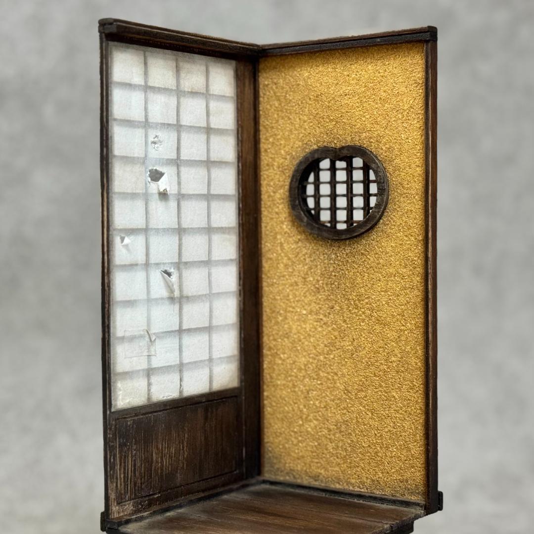 1/12スケール 手作りジオラマ 障子付き日本家屋玄関