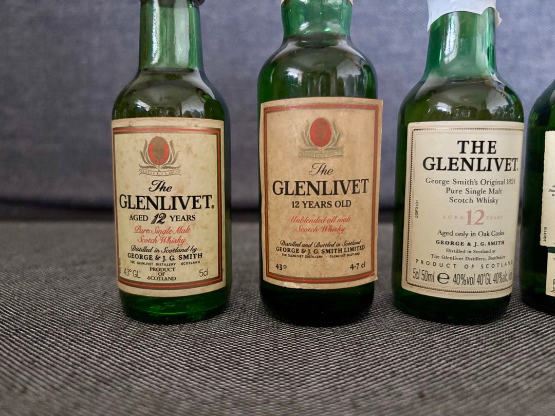 グレンリベット12年 アンブレ表記など 歴代ラベル 5本セット 未開封