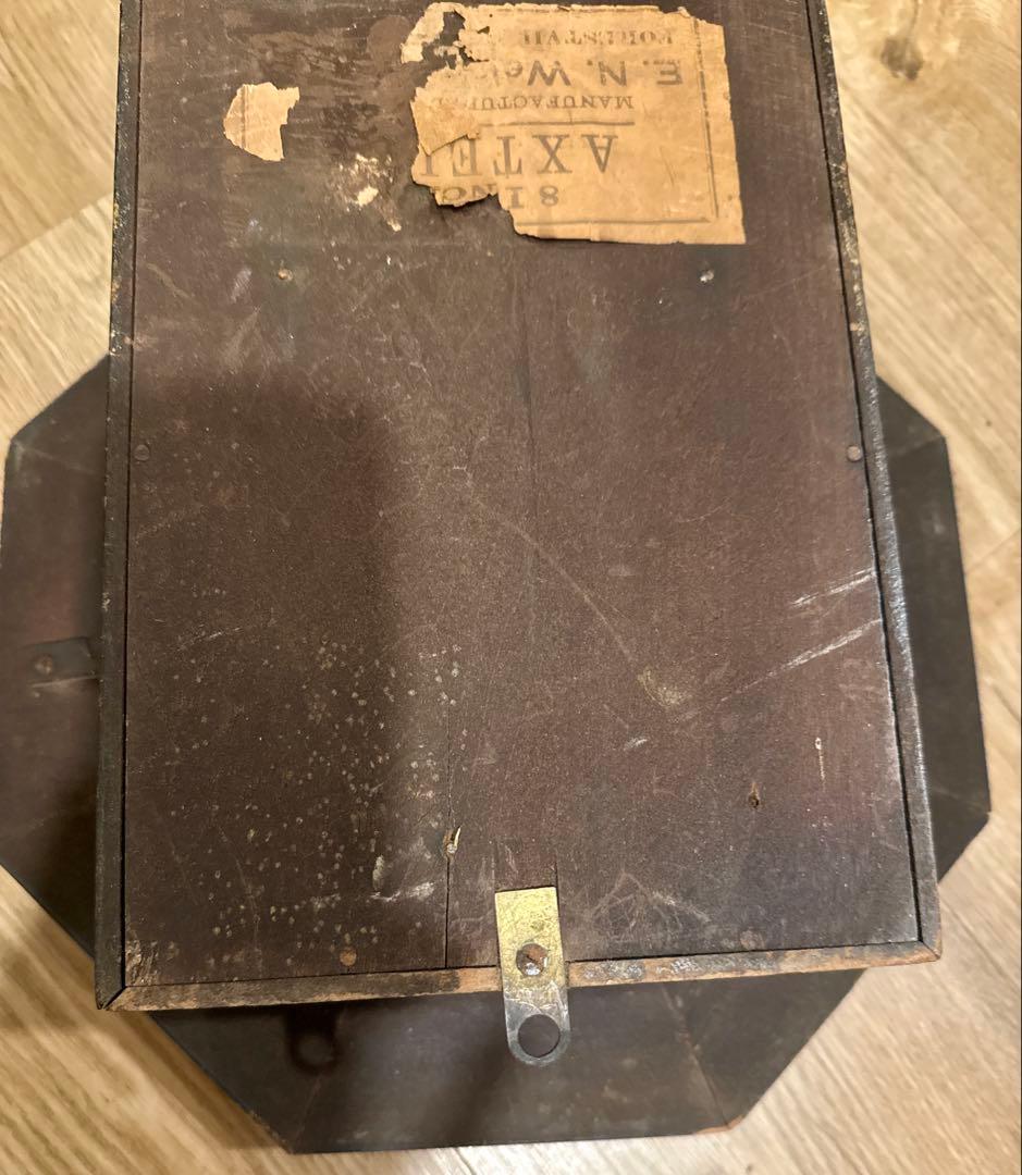 明治中期 AXTELLアメリカウェルチ社製 8インチ八角掛時計 稼働品