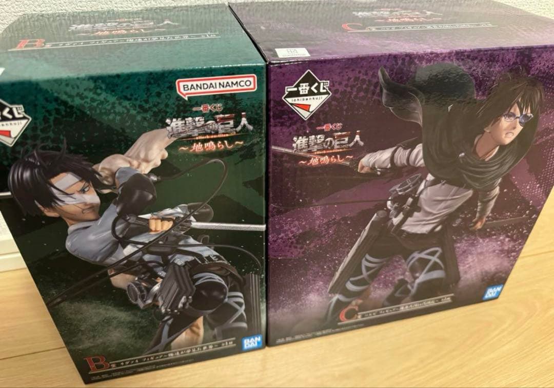 進撃の巨人 一番くじ リヴァイ ハンジ フィギュア セット