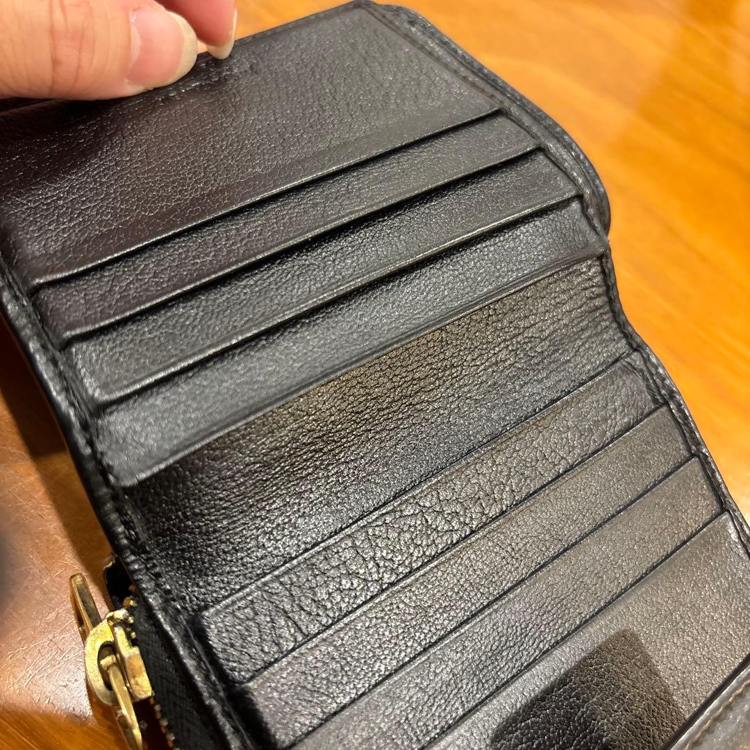 YSL 二つ折り財布 黒 レザー