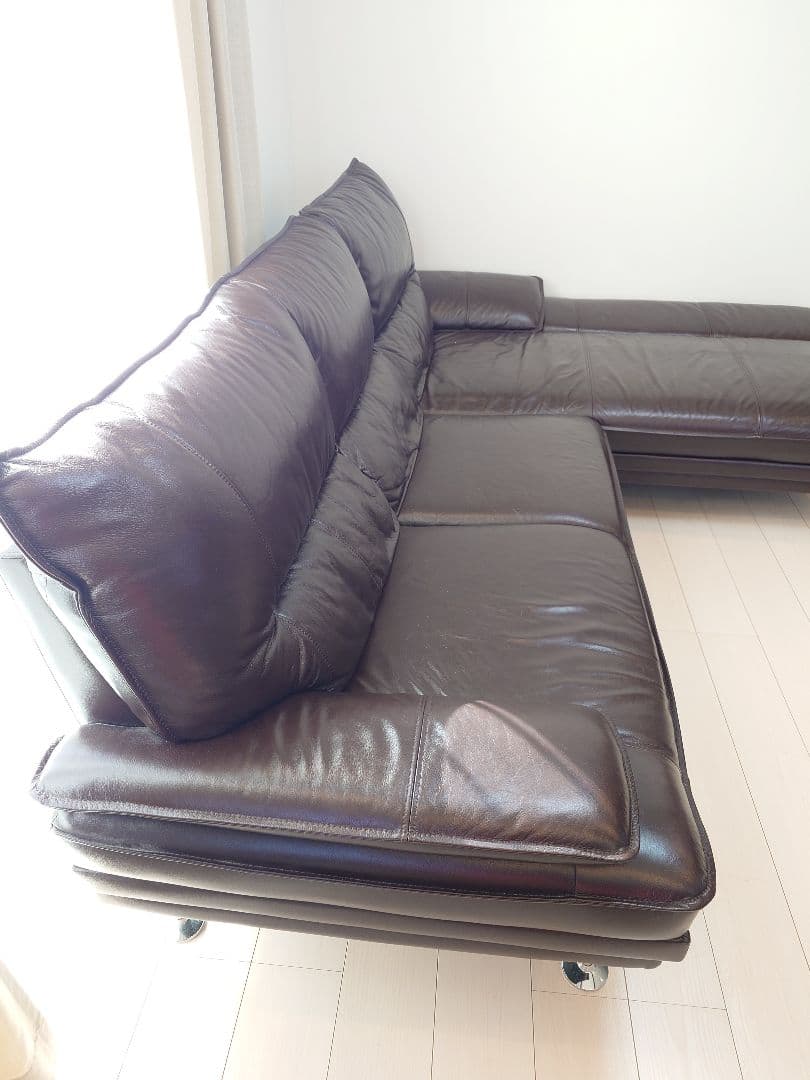 ニトリ 本革 ロゾ4 ※引取り希望　カウチソファ　右カウチタイプ