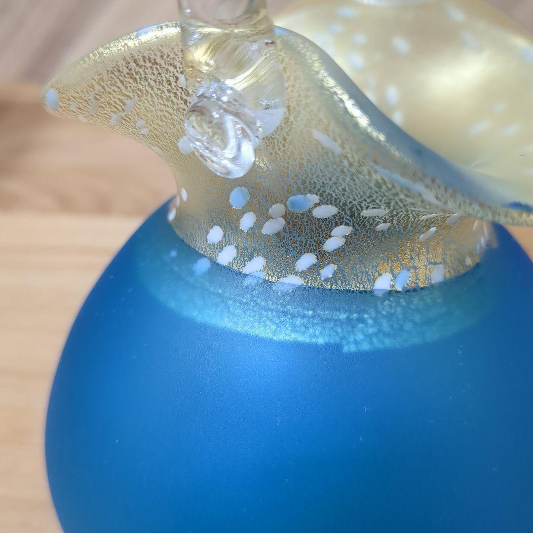 黒木国昭 ガラスアート 金彩象嵌手付花瓶 - 工芸品卸売り