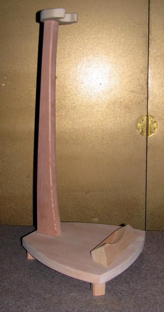 ◆ 木造 木地仕上げ　筑前琵琶設置用 琵琶架 邦楽器  鑑賞用 ◆