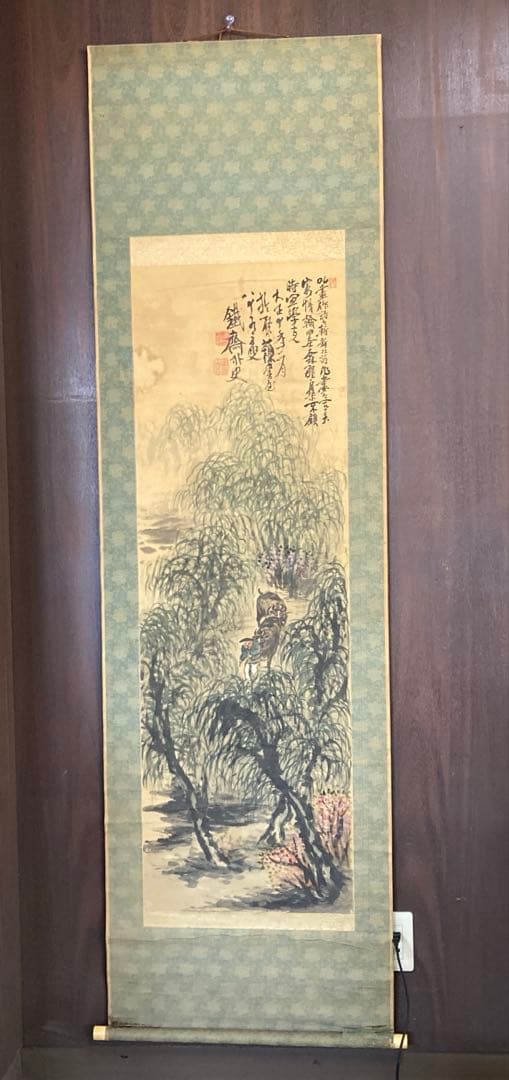 掛け軸 掛軸 軸装 日本画 墨彩画 水墨画 東洋美術 古美術 骨董 骨董
