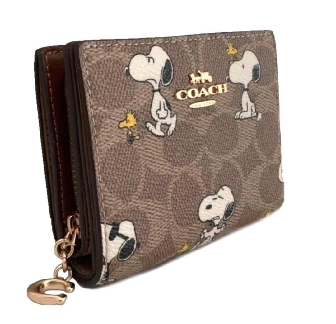 coachコーチスヌーピーコラボコンパクトスナップ二つ折り財布