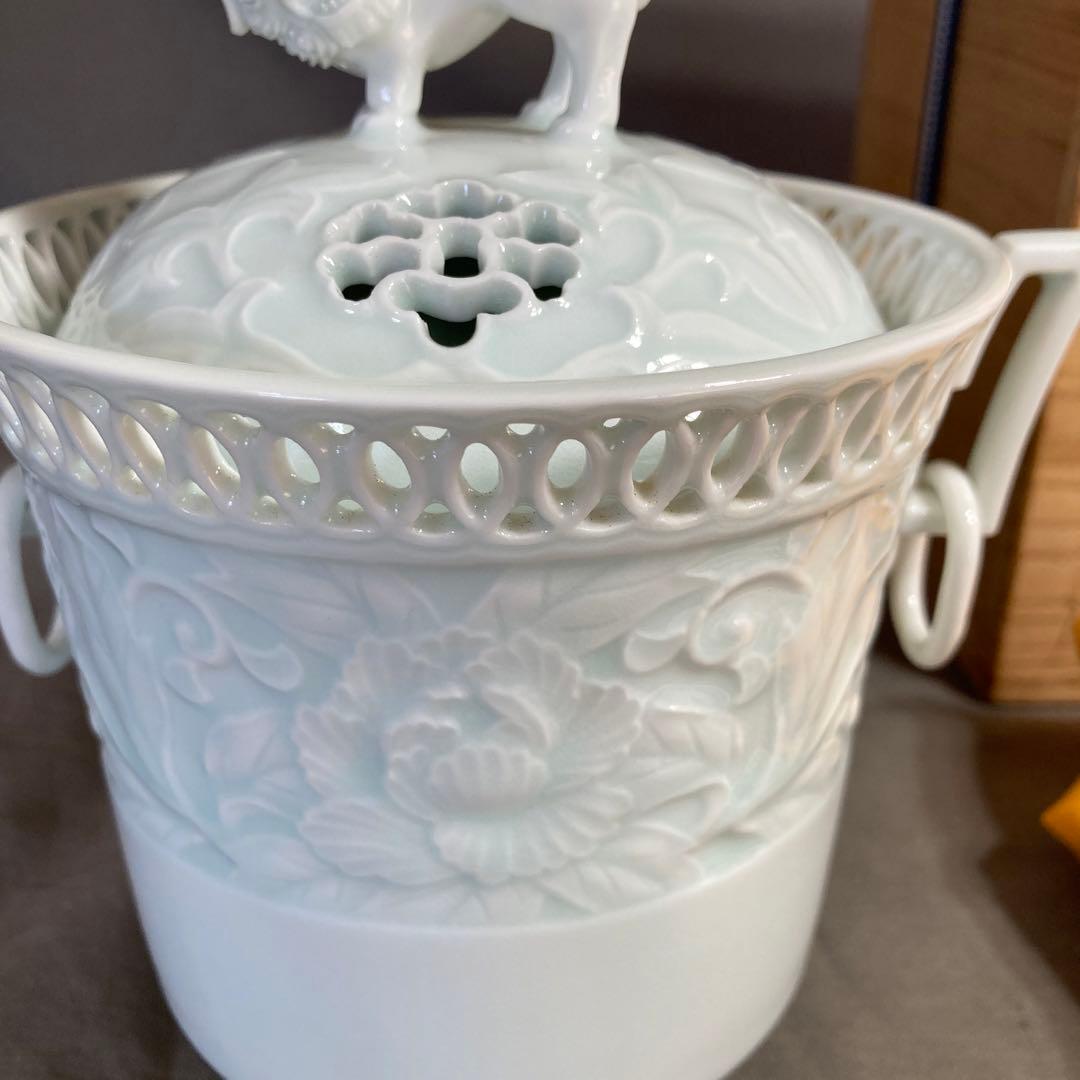 樋渡陶六】伝統工芸会 重要無形文化財 樋渡陶六作 青白磁