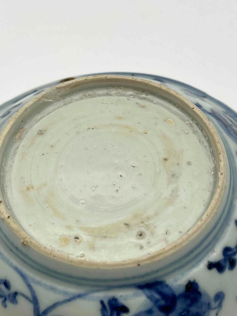 明時代 染付 青花神獣文盤 麒麟文古染付皿 唐