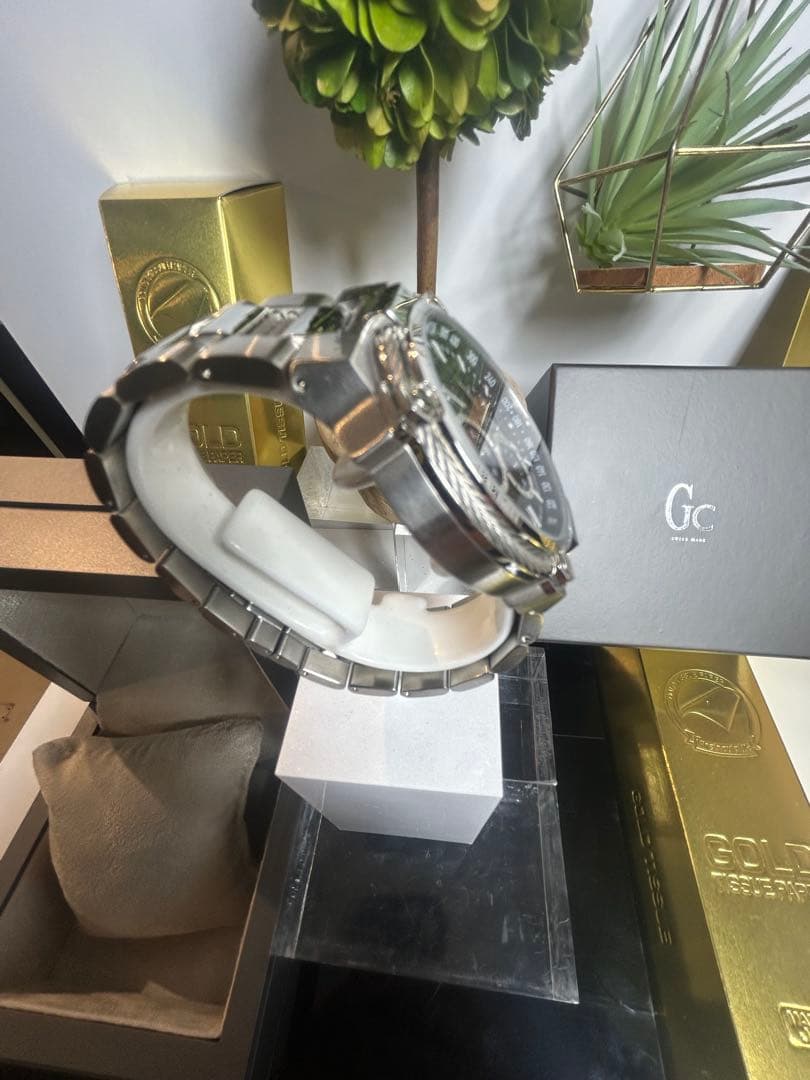 GC クロノグラフ 腕時計 ブラック/シルバー