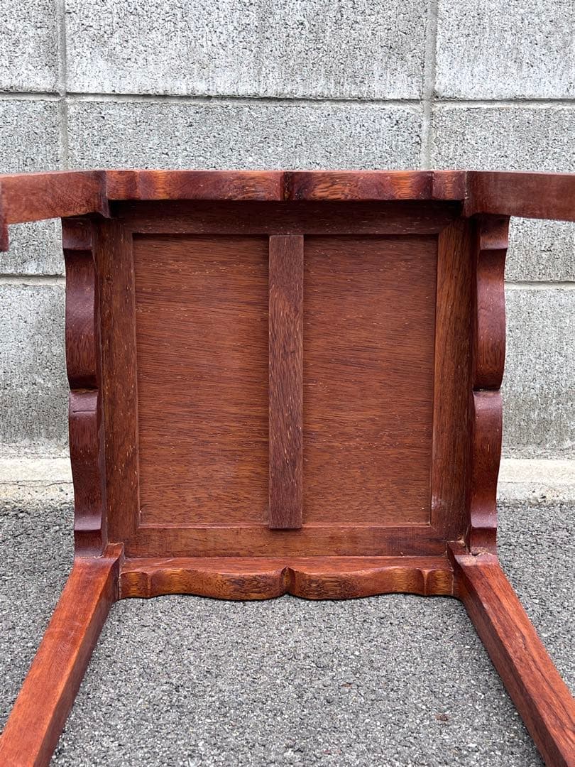 送料無料唐木正方高足花台宋式極簡風巻雲足中国美術飾り台盆栽台