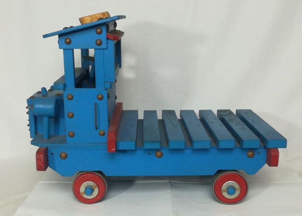 昭和レトロ 木製 トラクター トラック 置物