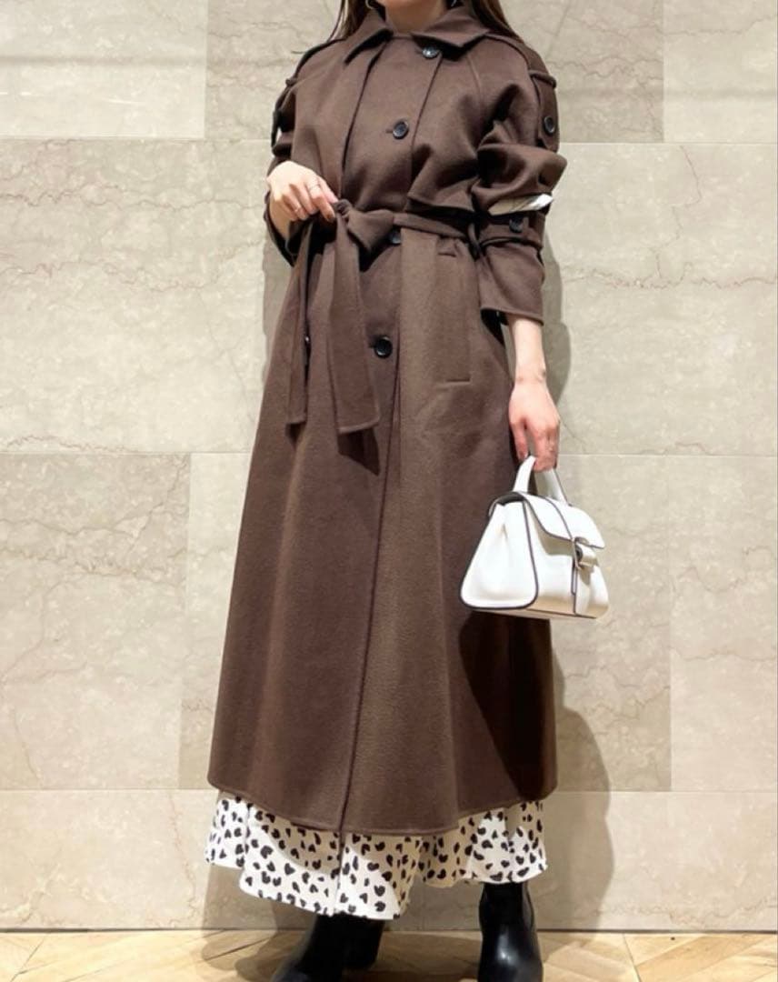 snidel ウロコカシミヤロングコート ブラウン サイズ0 SNIDEL - 僅少