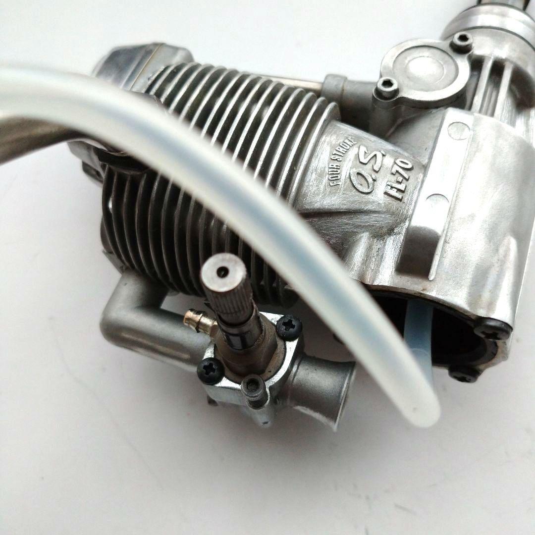 ラジコン飛行機 エンジン OS FL-70 4ストローク マフラー付き